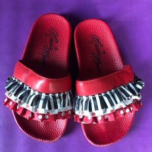 Red Disney Minnie Mouse Slides size 10-11